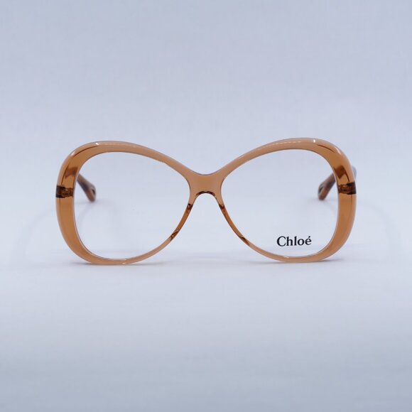 Chloe CH0011O 001 Eyeglasses Transparent Orange 56mm Butterfly Frame - Picture 3 of 13